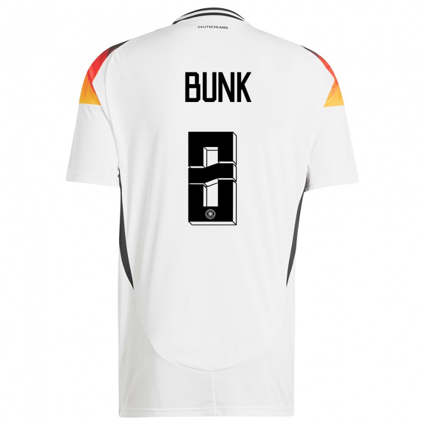 Damen Deutschland Daniel Bunk #8 Weiß Heimtrikot Trikot 24-26 T-Shirt