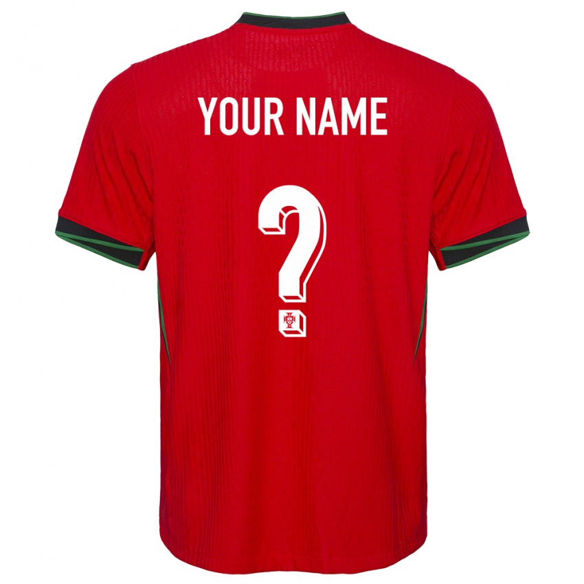 Damen Portugal Ihren Namen #0 Rot Heimtrikot Trikot 24-26 T-Shirt