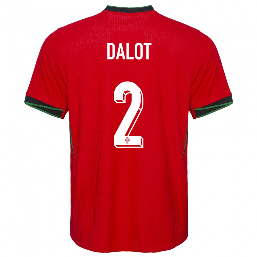 Damen Portugal Diogo Dalot #2 Rot Heimtrikot Trikot 24-26 T-Shirt