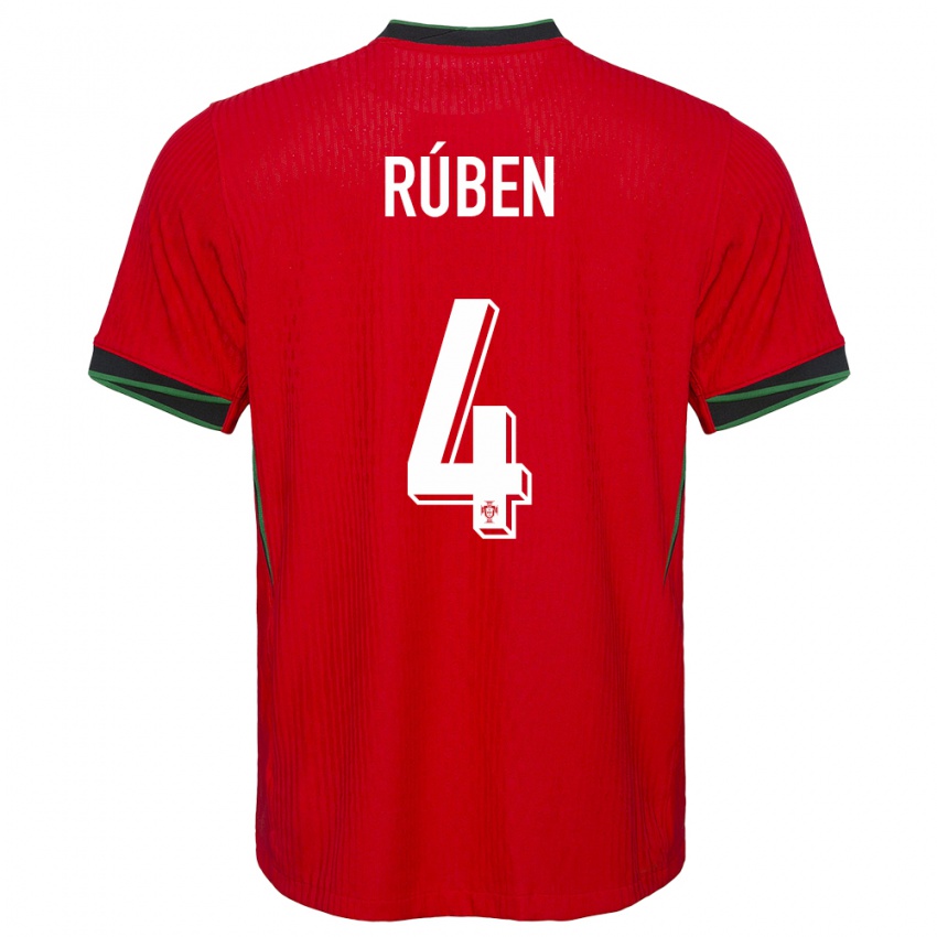 Damen Portugal Ruben Dias #4 Rot Heimtrikot Trikot 24-26 T-Shirt