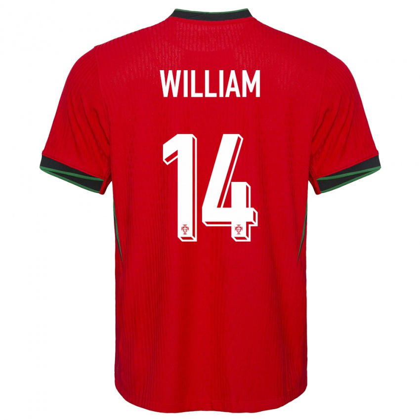 Damen Portugal William Carvalho #14 Rot Heimtrikot Trikot 24-26 T-Shirt
