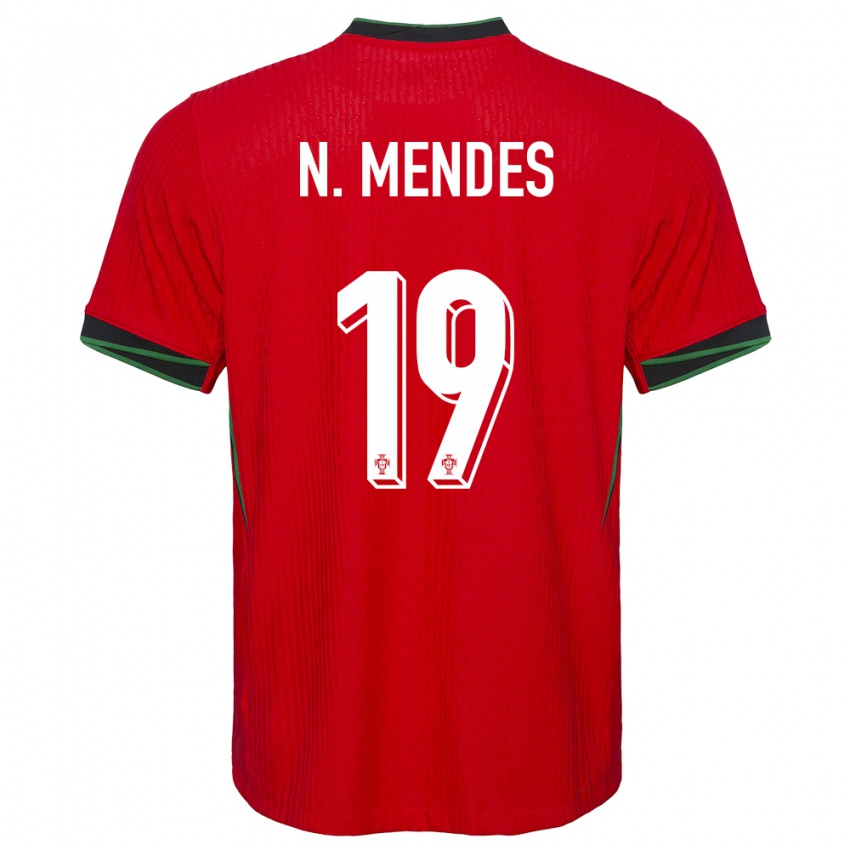 Damen Portugal Nuno Mendes #19 Rot Heimtrikot Trikot 24-26 T-Shirt