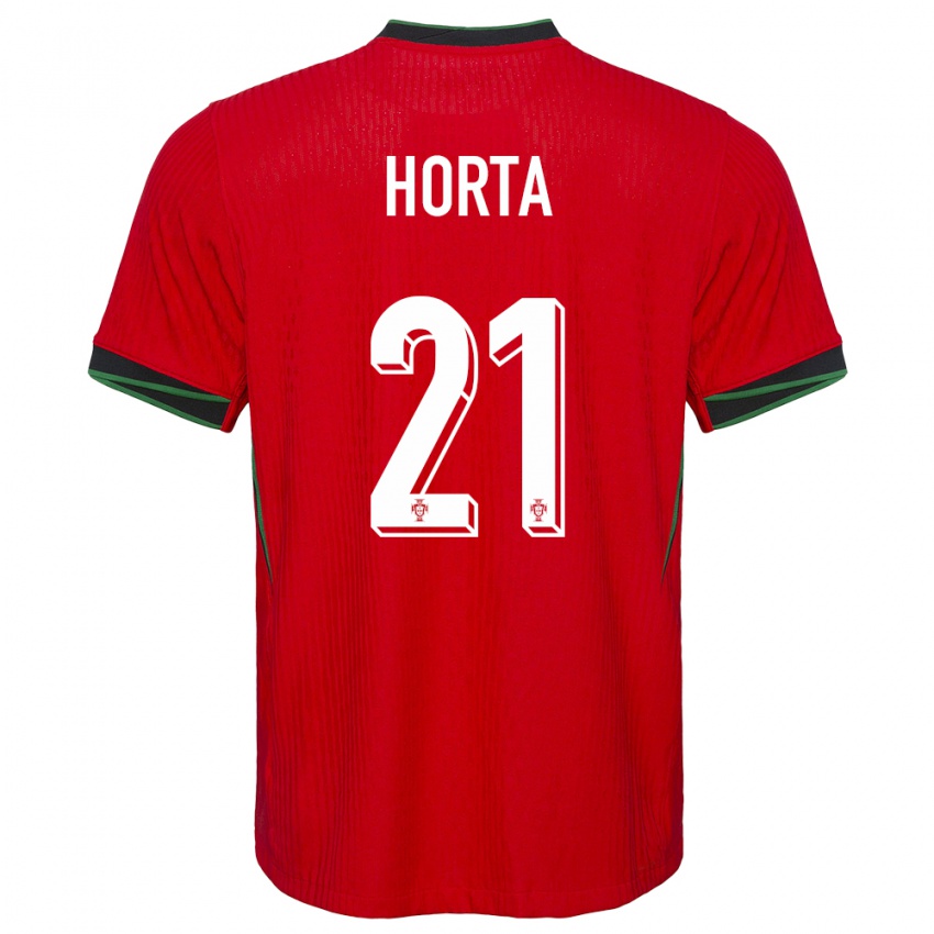 Damen Portugal Ricardo Horta #21 Rot Heimtrikot Trikot 24-26 T-Shirt