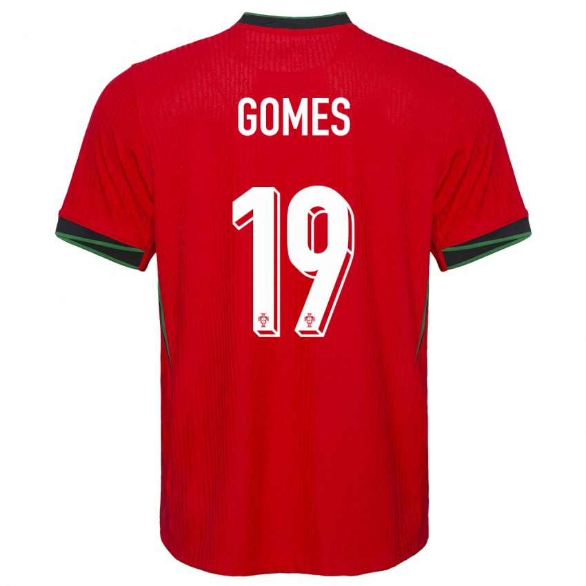 Damen Portugal Diana Gomes #19 Rot Heimtrikot Trikot 24-26 T-Shirt