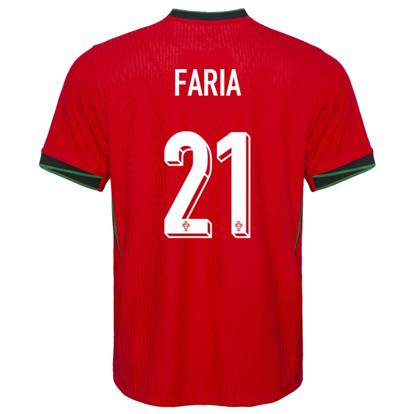 Damen Portugal Andreia Faria #21 Rot Heimtrikot Trikot 24-26 T-Shirt