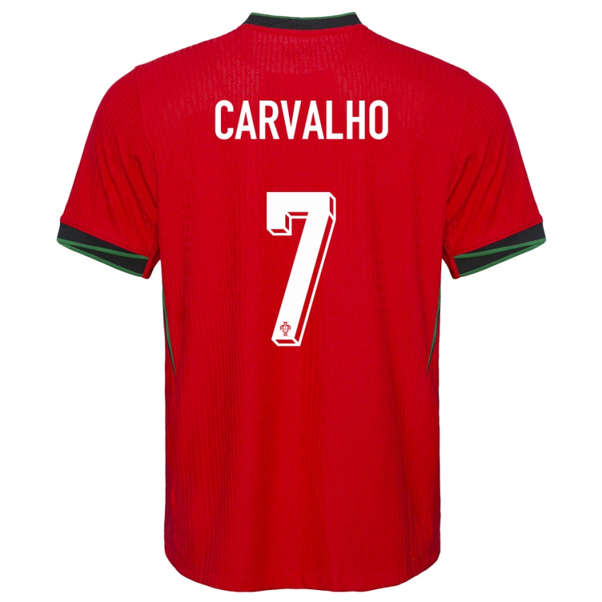 Damen Portugal Fabio Carvalho #7 Rot Heimtrikot Trikot 24-26 T-Shirt