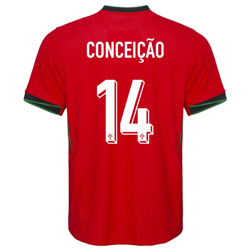 Damen Portugal Rodrigo Conceicao #14 Rot Heimtrikot Trikot 24-26 T-Shirt
