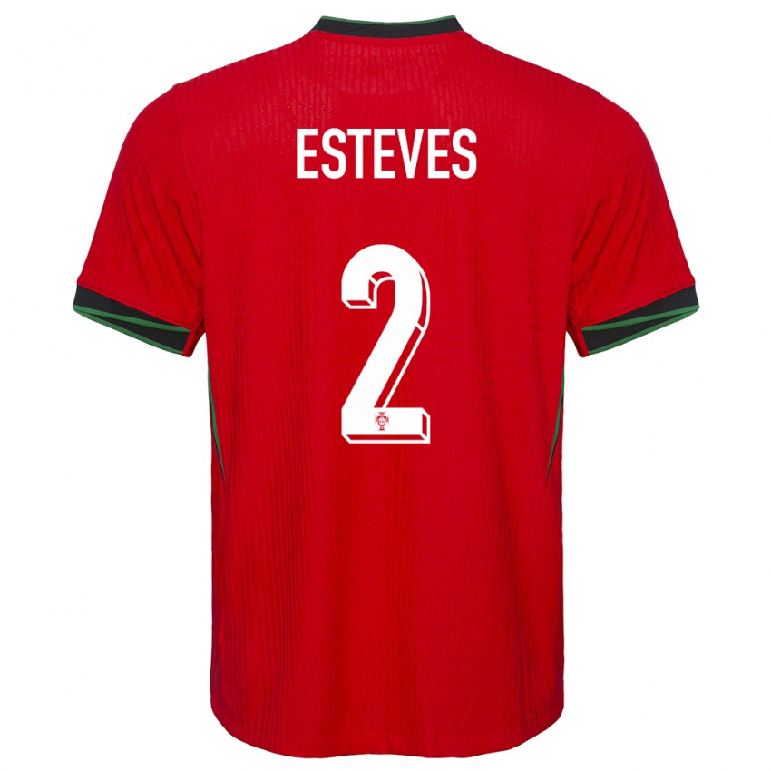 Damen Portugal Goncalo Esteves #2 Rot Heimtrikot Trikot 24-26 T-Shirt