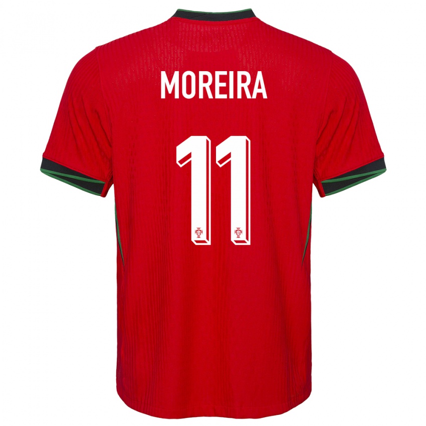 Damen Portugal Diego Moreira #11 Rot Heimtrikot Trikot 24-26 T-Shirt