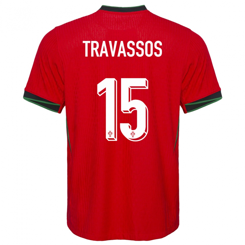 Damen Portugal Diogo Travassos #15 Rot Heimtrikot Trikot 24-26 T-Shirt