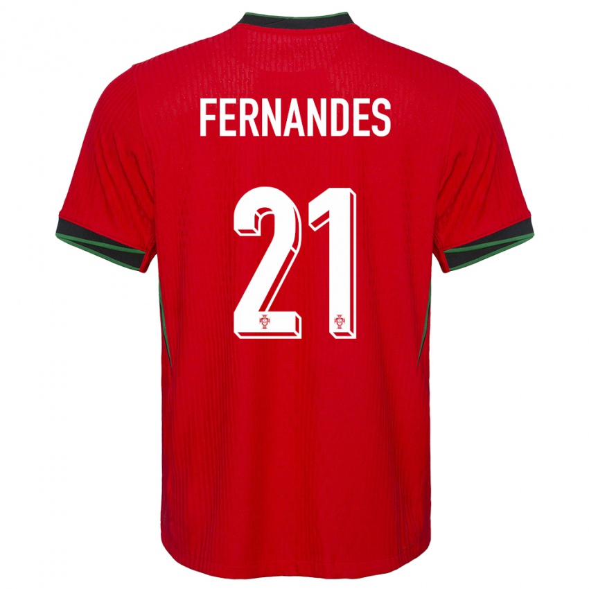 Damen Portugal Mateus Fernandes #21 Rot Heimtrikot Trikot 24-26 T-Shirt