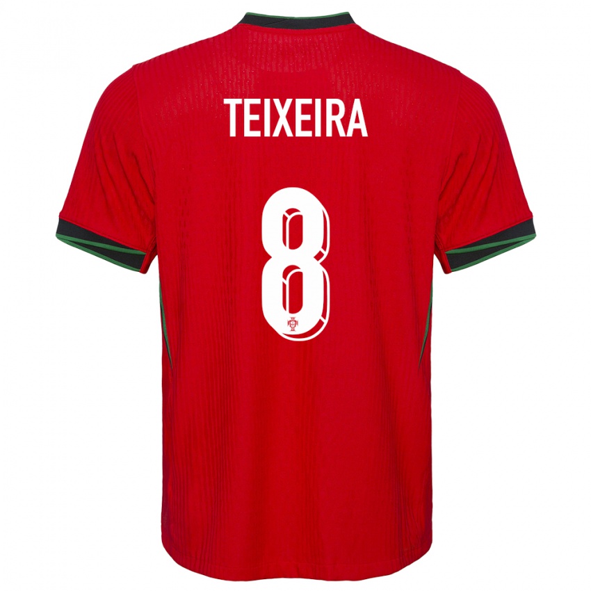 Damen Portugal Joao Teixeira #8 Rot Heimtrikot Trikot 24-26 T-Shirt