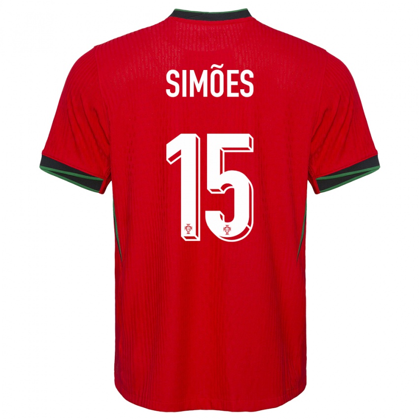 Damen Portugal Joao Simoes #15 Rot Heimtrikot Trikot 24-26 T-Shirt