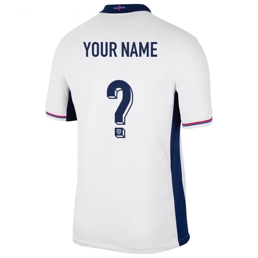 Damen England Ihren Namen #0 Weiß Heimtrikot Trikot 24-26 T-Shirt