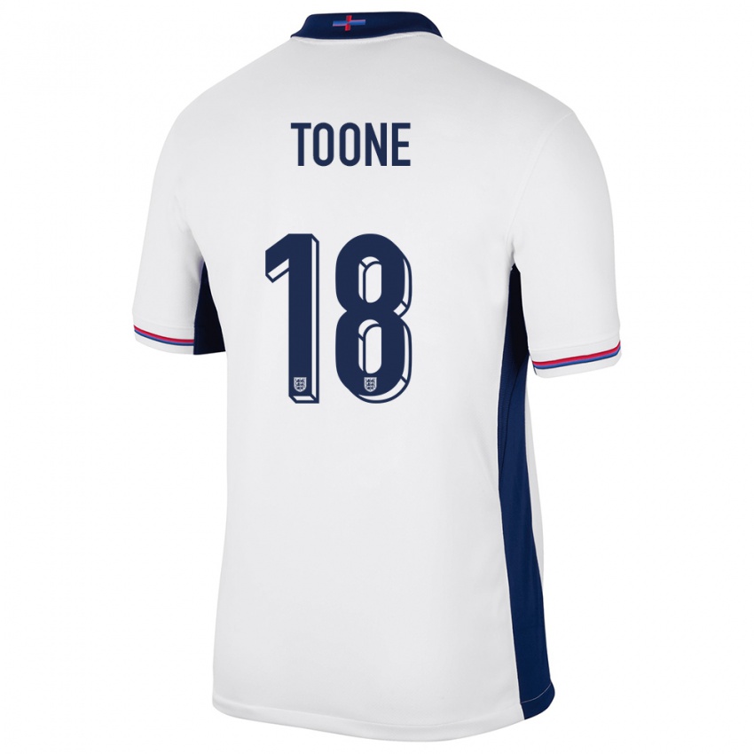 Damen England Ella Toone #18 Weiß Heimtrikot Trikot 24-26 T-Shirt