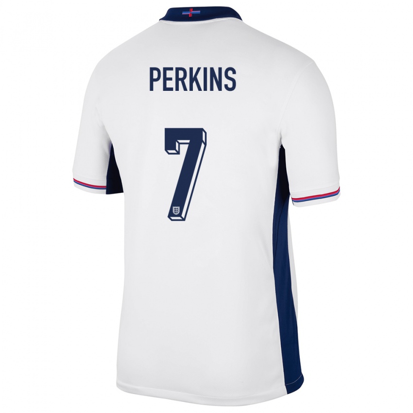 Damen England Sonny Perkins #7 Weiß Heimtrikot Trikot 24-26 T-Shirt