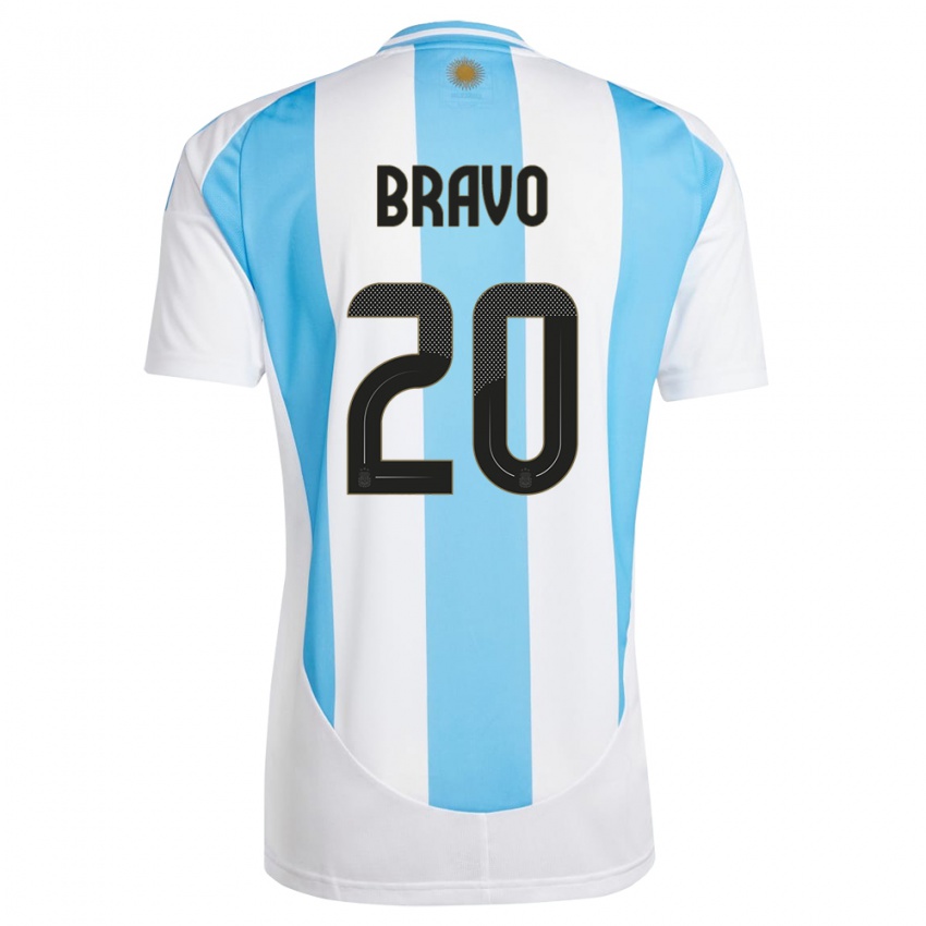 Damen Argentinien Ruth Bravo #20 Weiß Blau Heimtrikot Trikot 24-26 T-Shirt