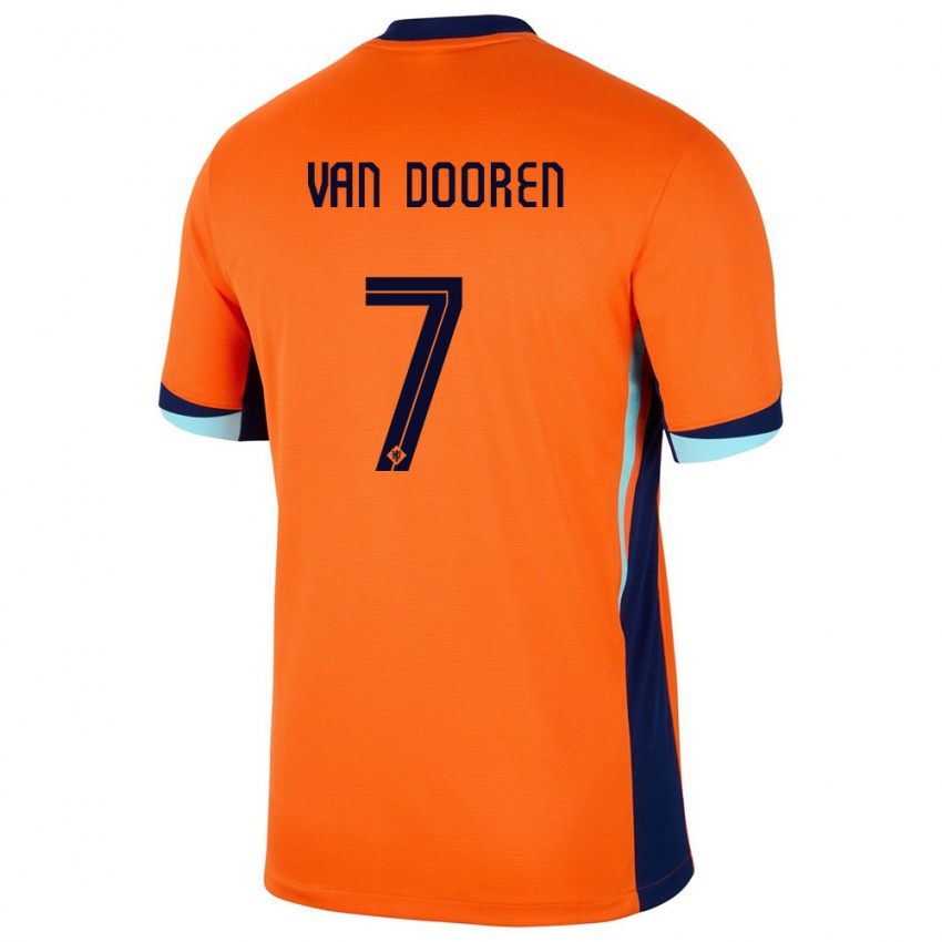 Damen Niederlande Kayleigh Van Dooren #7 Orange Heimtrikot Trikot 24-26 T-Shirt