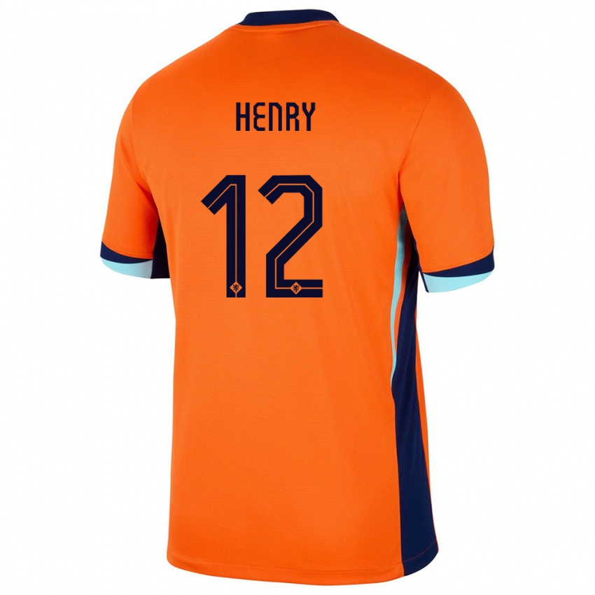 Damen Niederlande Alvaro Henry #12 Orange Heimtrikot Trikot 24-26 T-Shirt