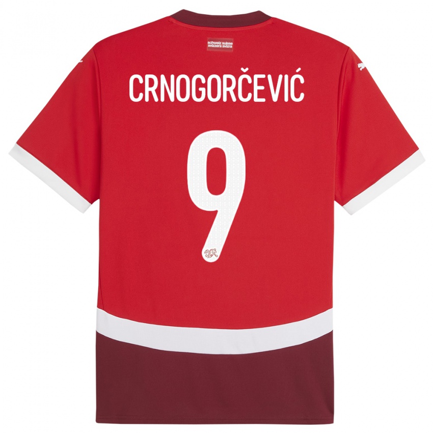Damen Schweiz Ana Maria Crnogorcevic #9 Rot Heimtrikot Trikot 24-26 T-Shirt
