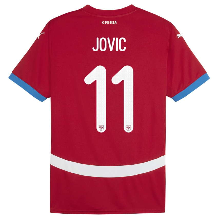 Damen Serbien Luka Jovic #11 Rot Heimtrikot Trikot 24-26 T-Shirt