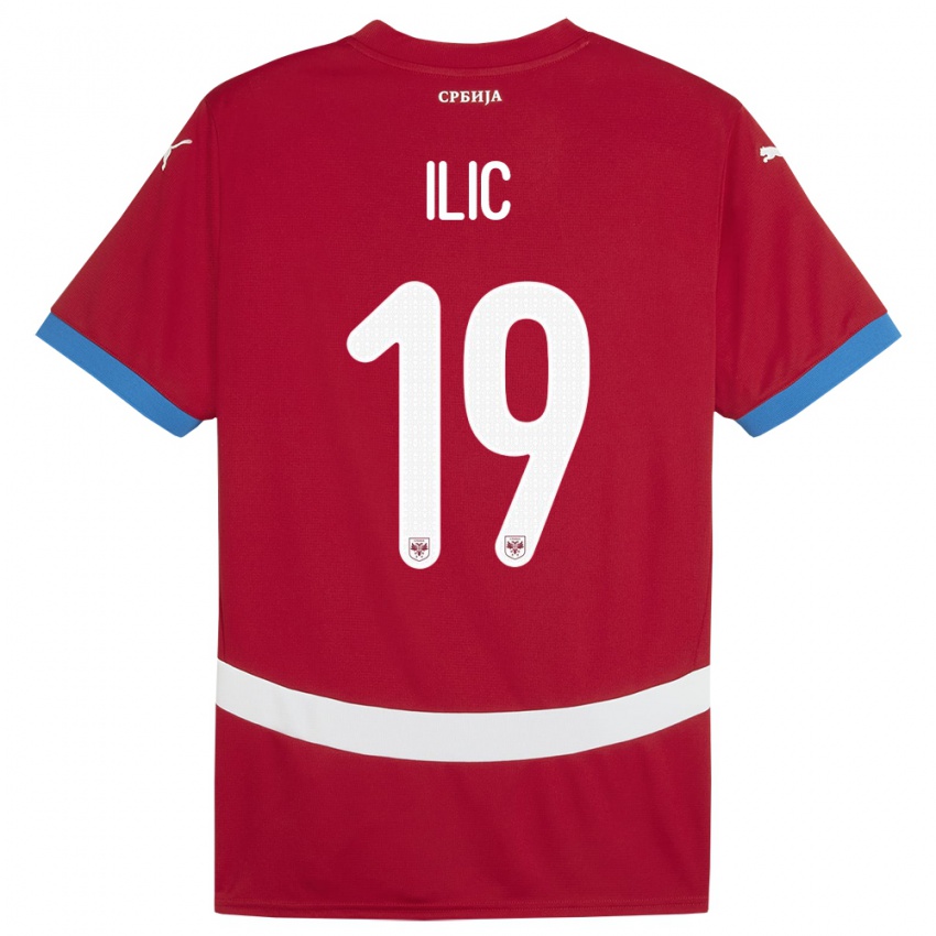 Damen Serbien Ivan Ilic #19 Rot Heimtrikot Trikot 24-26 T-Shirt