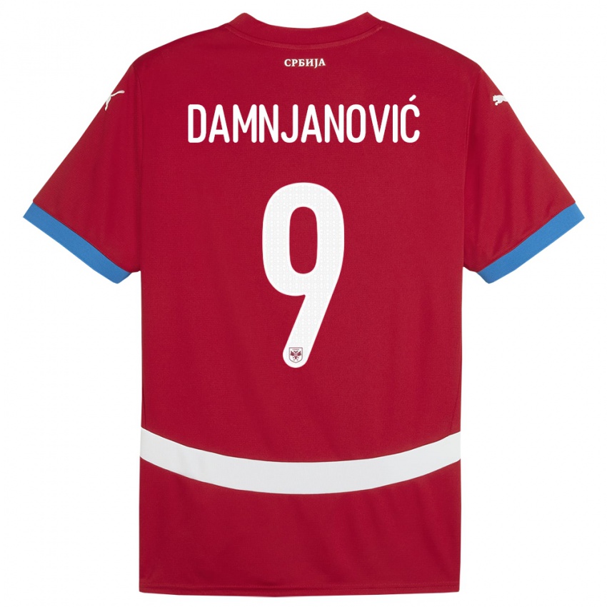 Damen Serbien Jovana Damnjanovic #9 Rot Heimtrikot Trikot 24-26 T-Shirt