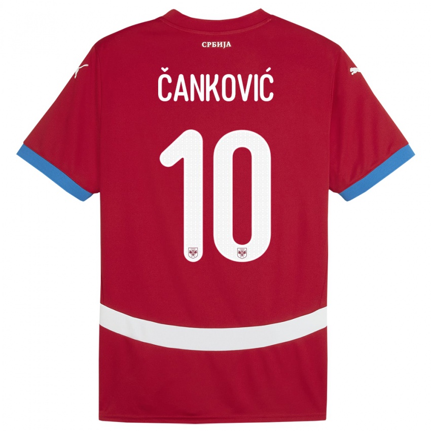 Damen Serbien Jelena Cankovic #10 Rot Heimtrikot Trikot 24-26 T-Shirt