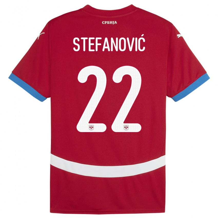 Damen Serbien Dejana Stefanovic #22 Rot Heimtrikot Trikot 24-26 T-Shirt
