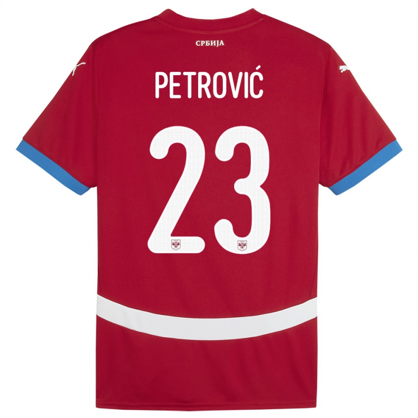 Damen Serbien Jovana Petrovic #23 Rot Heimtrikot Trikot 24-26 T-Shirt