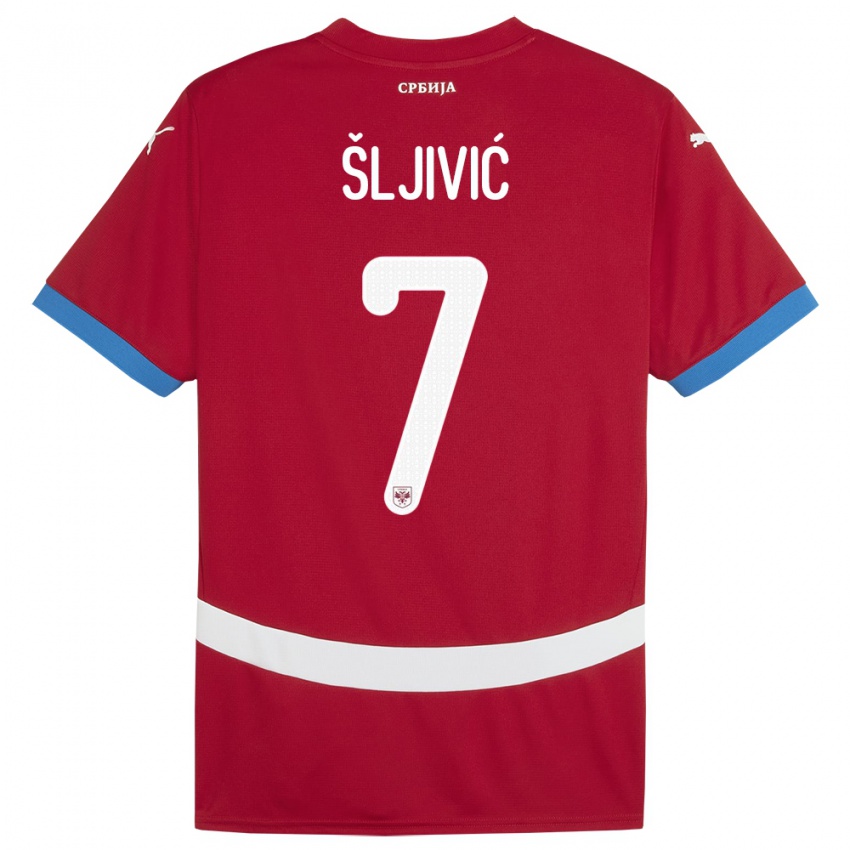 Damen Serbien Jovan Sljivic #7 Rot Heimtrikot Trikot 24-26 T-Shirt