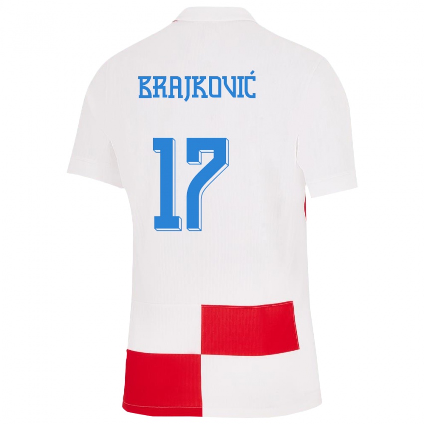 Damen Kroatien Roko Brajkovic #17 Weiß Rot Heimtrikot Trikot 24-26 T-Shirt