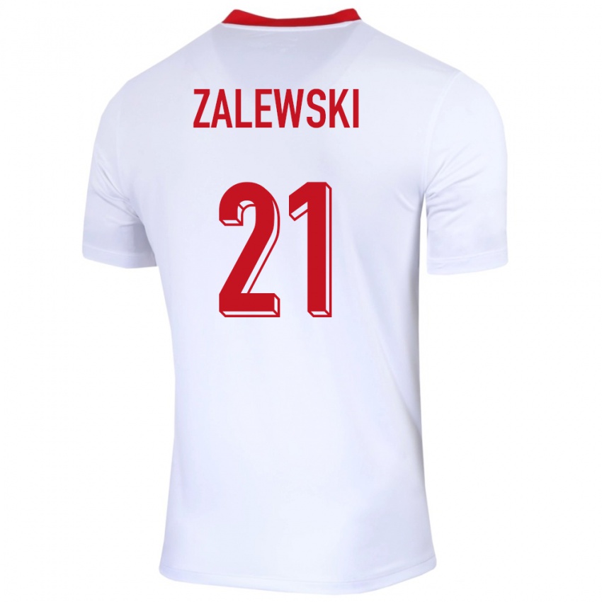 Damen Polen Nicola Zalewski #21 Weiß Heimtrikot Trikot 24-26 T-Shirt
