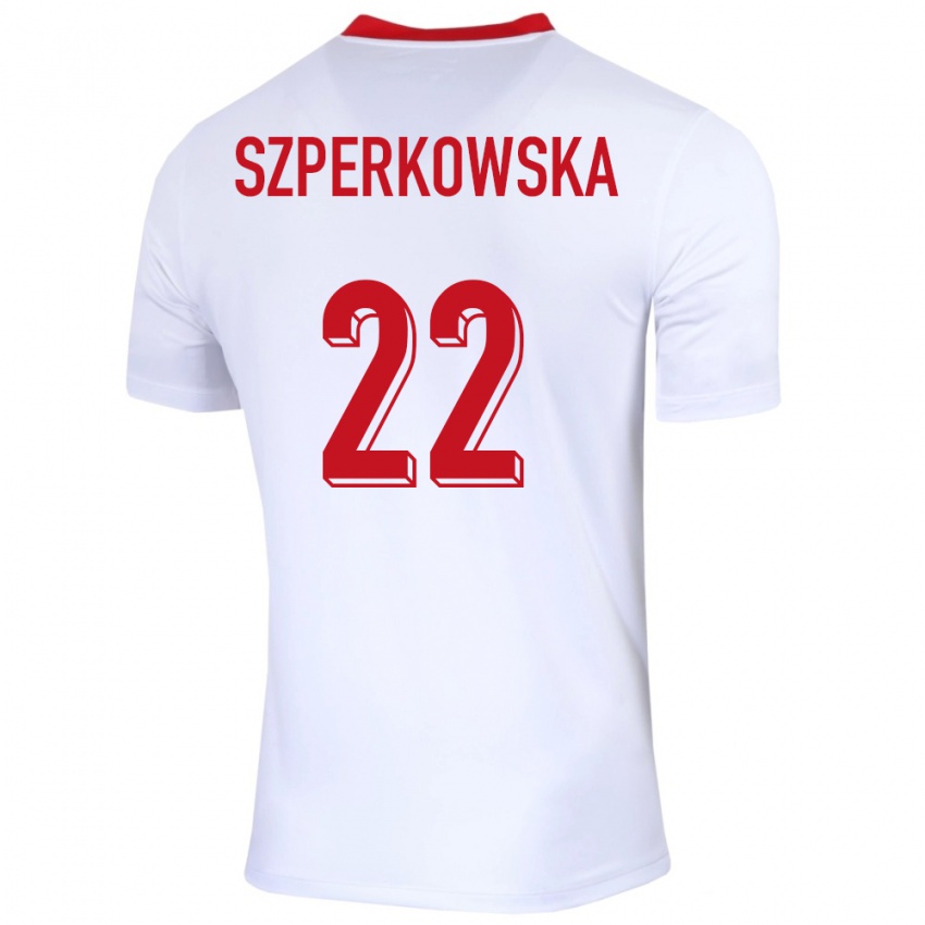 Damen Polen Oliwia Szperkowska #22 Weiß Heimtrikot Trikot 24-26 T-Shirt