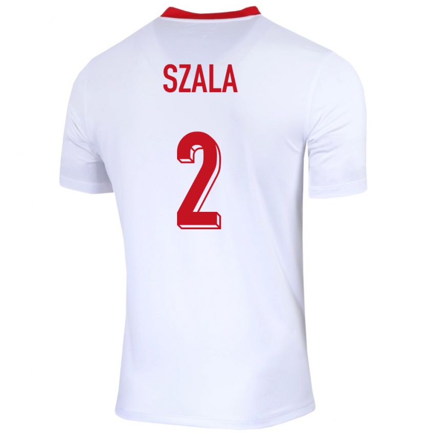 Damen Polen Dominik Szala #2 Weiß Heimtrikot Trikot 24-26 T-Shirt