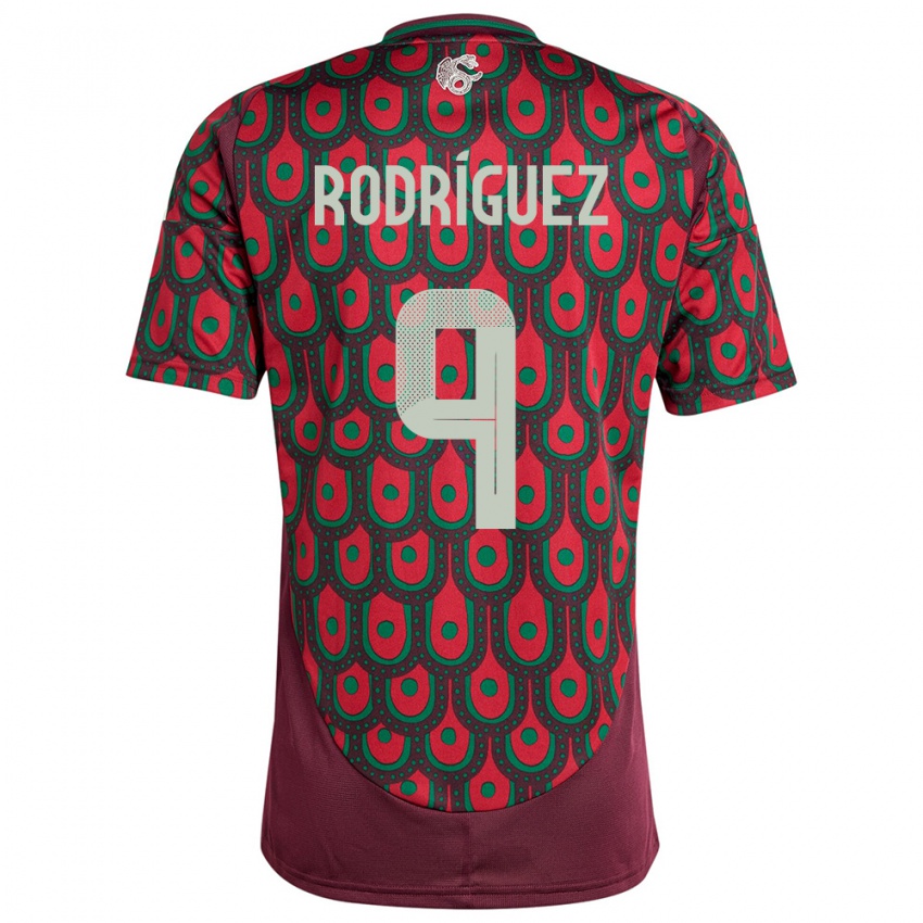 Damen Mexiko Carlos Rodriguez #9 Kastanienbraun Heimtrikot Trikot 24-26 T-Shirt
