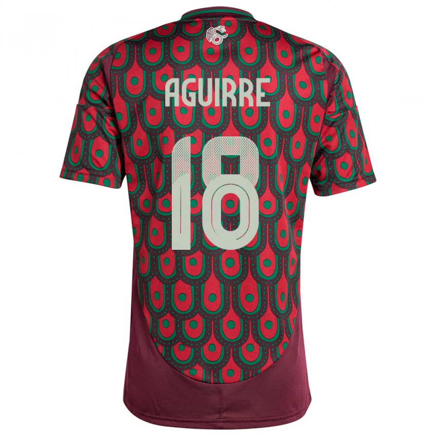 Damen Mexiko Eduardo Aguirre #18 Kastanienbraun Heimtrikot Trikot 24-26 T-Shirt