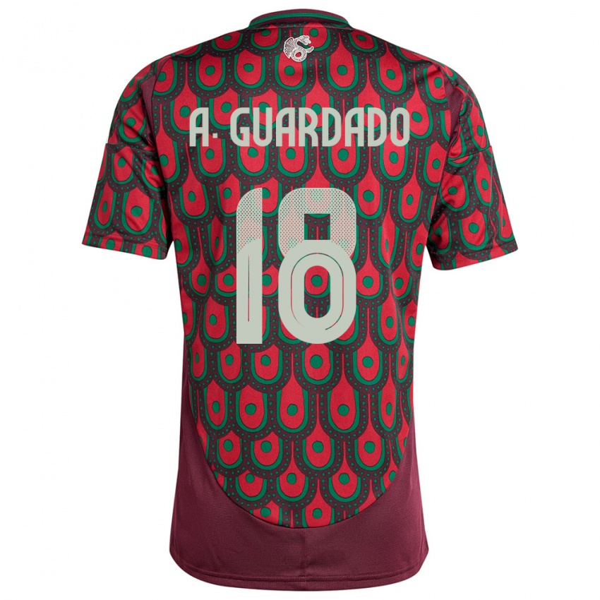 Damen Mexiko Andres Guardado #18 Kastanienbraun Heimtrikot Trikot 24-26 T-Shirt