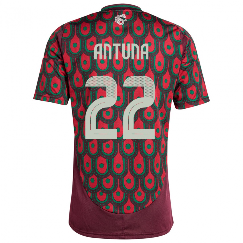 Damen Mexiko Uriel Antuna #22 Kastanienbraun Heimtrikot Trikot 24-26 T-Shirt
