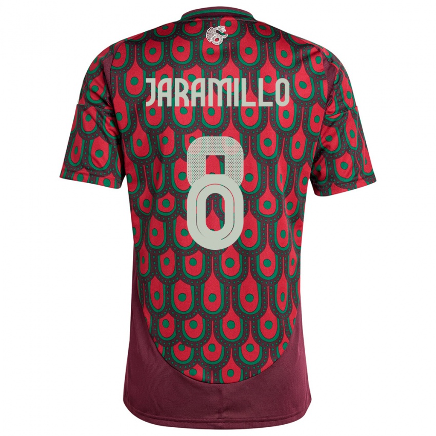 Damen Mexiko Carolina Jaramillo #8 Kastanienbraun Heimtrikot Trikot 24-26 T-Shirt