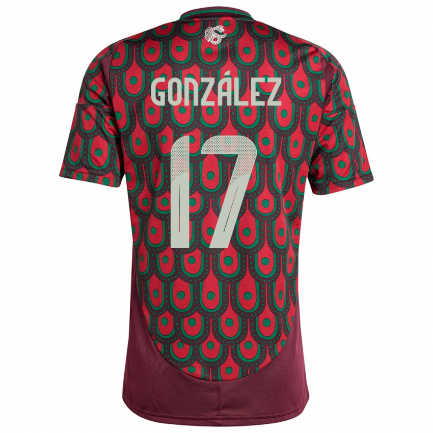 Damen Mexiko Alison Gonzalez #17 Kastanienbraun Heimtrikot Trikot 24-26 T-Shirt