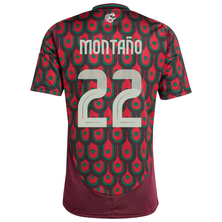 Damen Mexiko Andres Montano #22 Kastanienbraun Heimtrikot Trikot 24-26 T-Shirt
