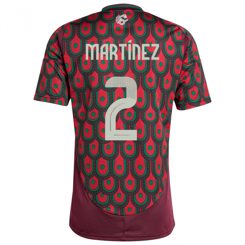 Damen Mexiko Emilio Martinez #2 Kastanienbraun Heimtrikot Trikot 24-26 T-Shirt