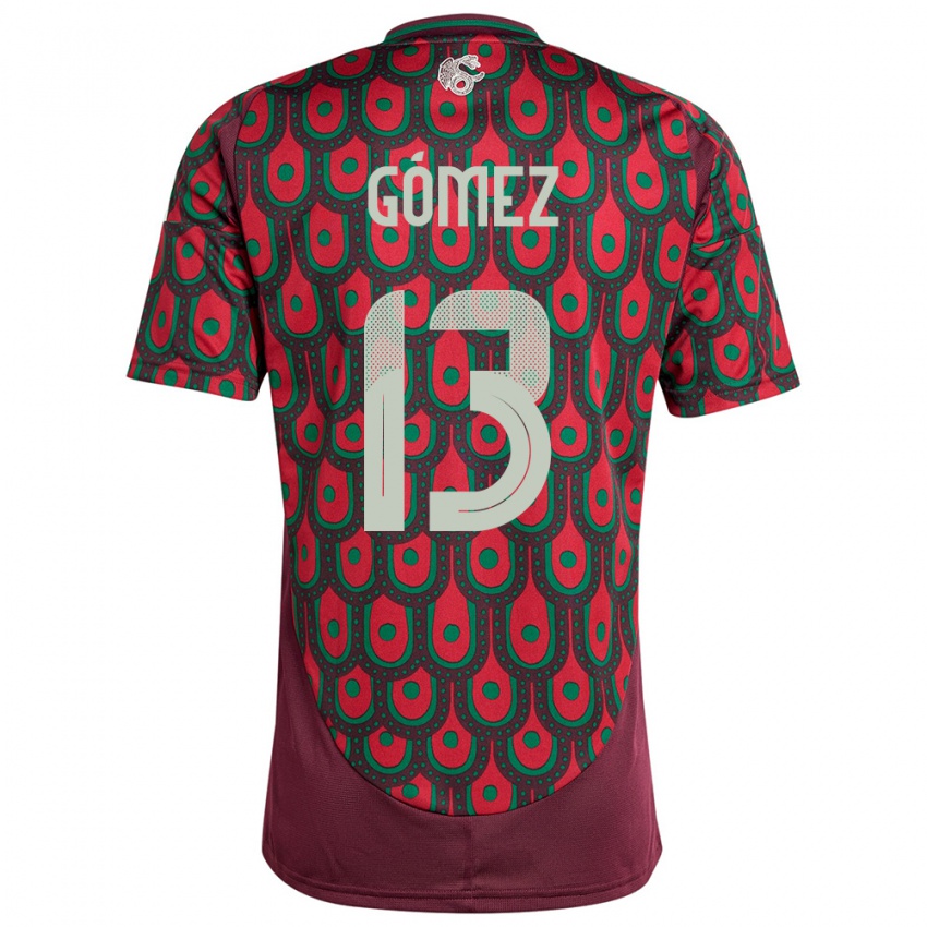 Damen Mexiko Diego Gomez #13 Kastanienbraun Heimtrikot Trikot 24-26 T-Shirt