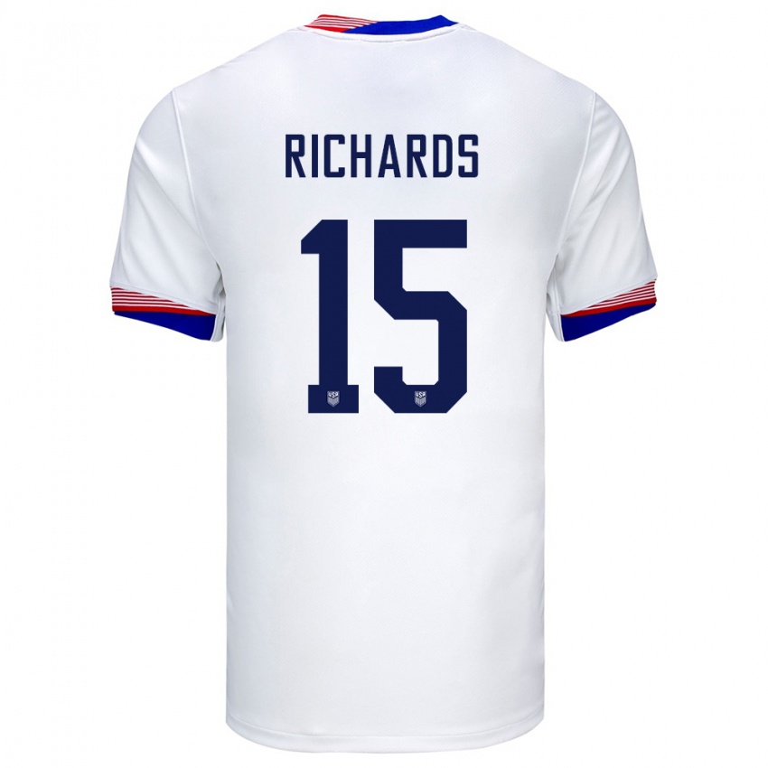 Damen Vereinigte Staaten Chris Richards #15 Weiß Heimtrikot Trikot 24-26 T-Shirt