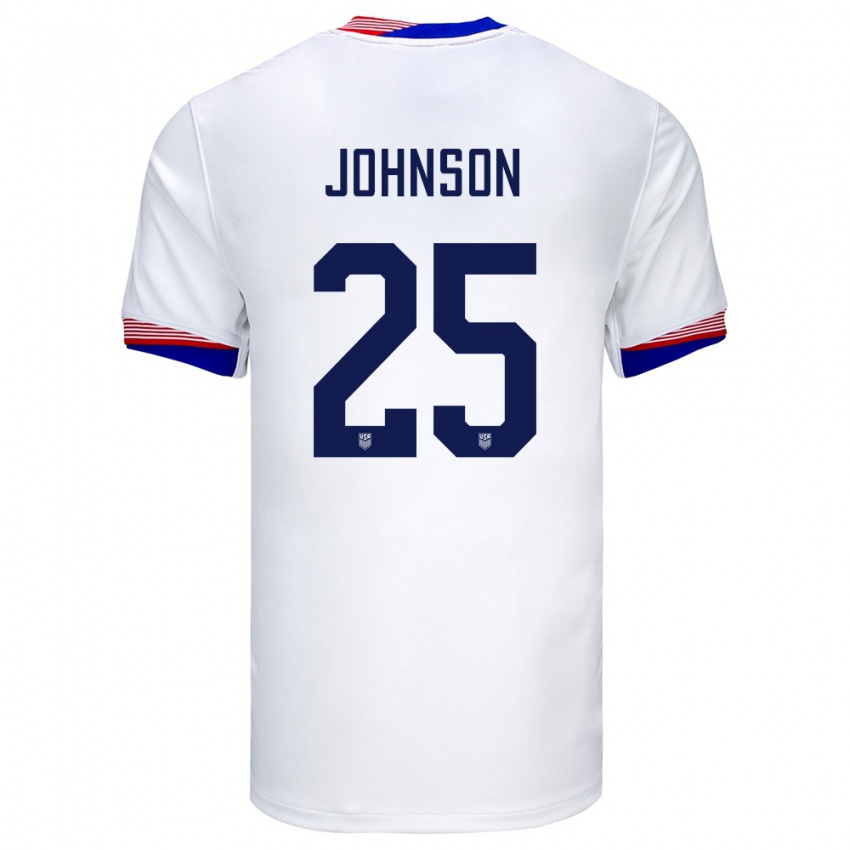 Damen Vereinigte Staaten Sean Johnson #25 Weiß Heimtrikot Trikot 24-26 T-Shirt