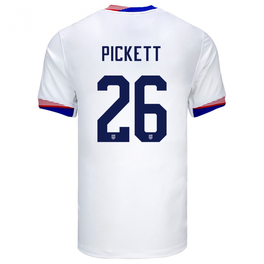 Damen Vereinigte Staaten Carson Pickett #26 Weiß Heimtrikot Trikot 24-26 T-Shirt