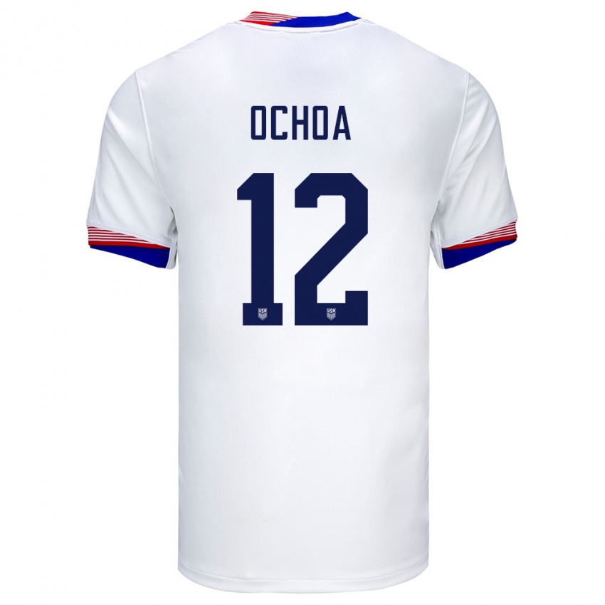 Damen Vereinigte Staaten Emmanuel Ochoa #12 Weiß Heimtrikot Trikot 24-26 T-Shirt