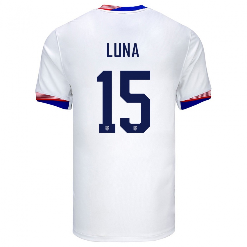 Damen Vereinigte Staaten Diego Luna #15 Weiß Heimtrikot Trikot 24-26 T-Shirt