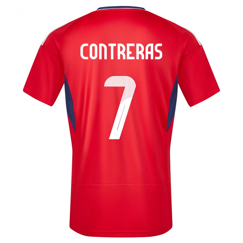 Damen Costa Rica Anthony Contreras #7 Rot Heimtrikot Trikot 24-26 T-Shirt